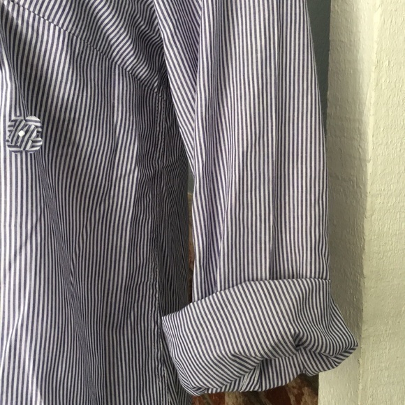 a.n.d ea wy striped buttonfront shirt size L - Picture 4 of 9